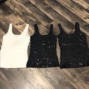 THREE Sequined Express Tank Tops